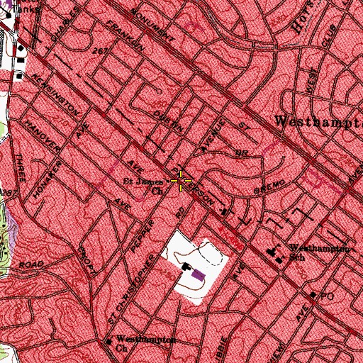 Topographic Map of Saint James Church, VA