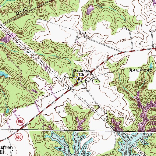 Topographic Map of Saint Johns Church, VA