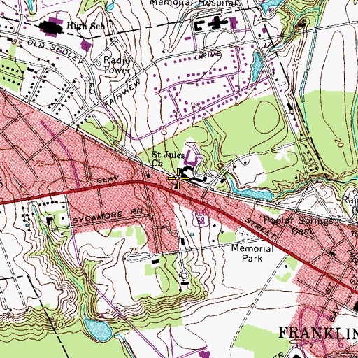 Topographic Map of Saint Jules Church, VA
