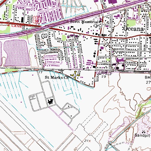 Topographic Map of Saint Marks Church, VA
