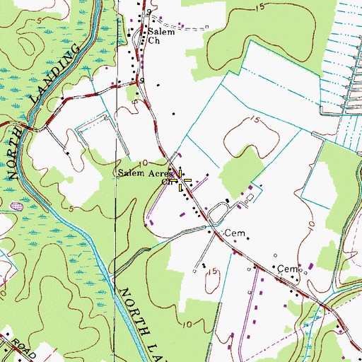 Topographic Map of Salem Acres Church, VA