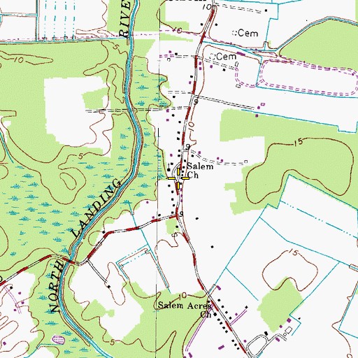 Topographic Map of Salem Church, VA
