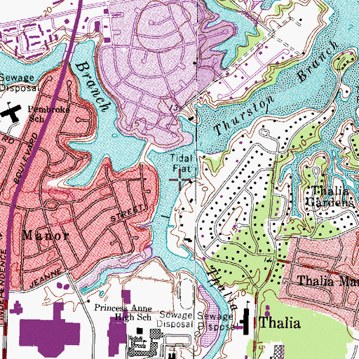 Topographic Map of Thalia Creek, VA