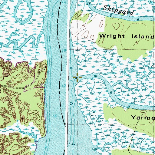 Topographic Map of Yarmouth Creek, VA