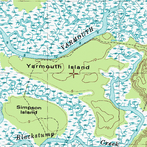 Topographic Map of Yarmouth Island, VA