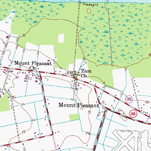 Topographic Map of Zion Church, VA