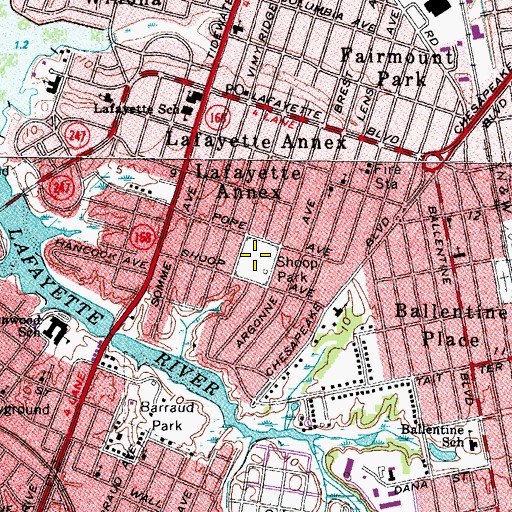 Topographic Map of Shoop Park, VA