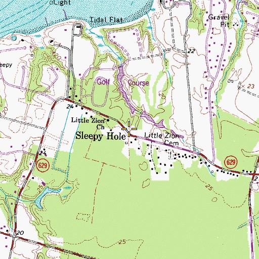 Topographic Map of Sleepy Hole, VA