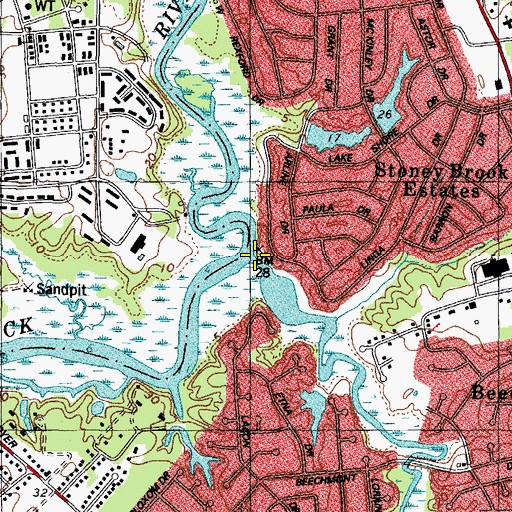 Topographic Map of Stony Run, VA