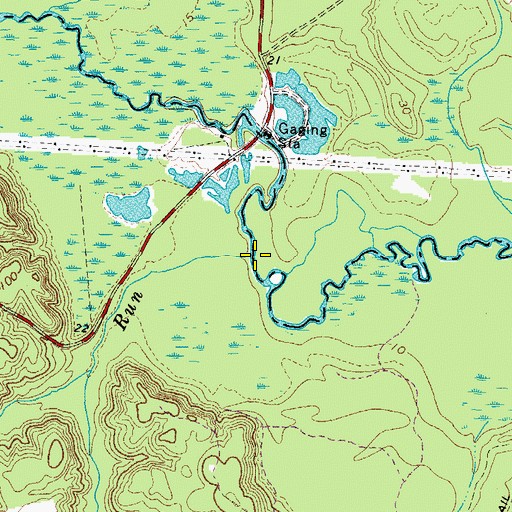 Topographic Map of Stony Run, VA