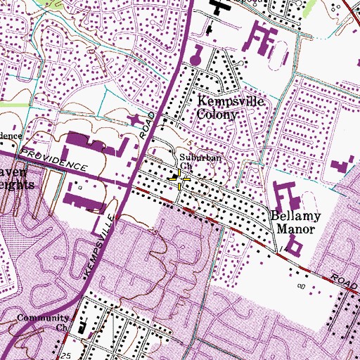 Topographic Map of Suburban Church, VA