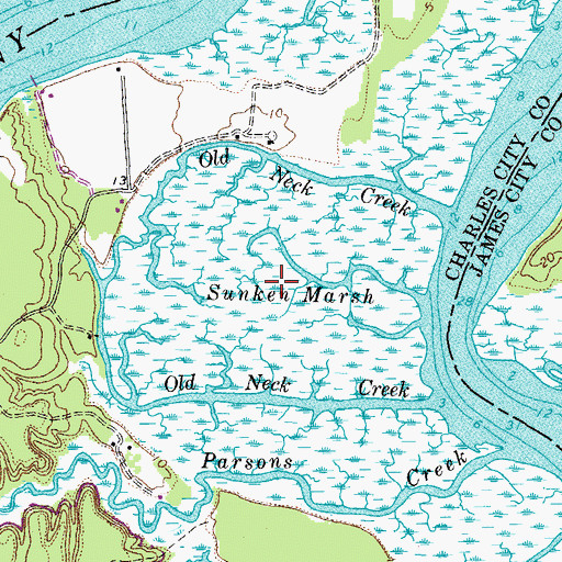 Topographic Map of Sunken Marsh, VA