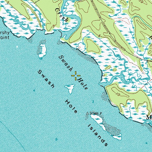 Topographic Map of Swash Hole, VA