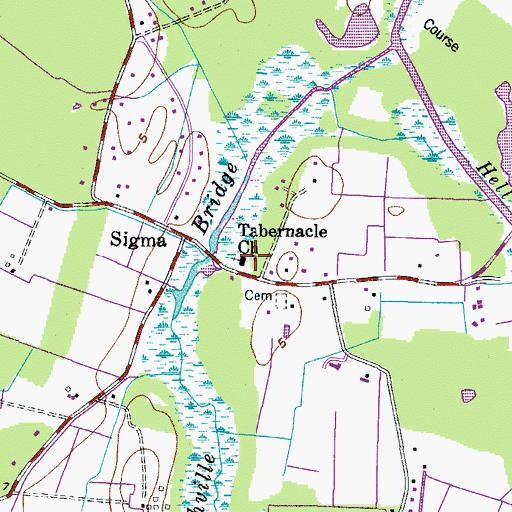 Topographic Map of Tabernacle United Methodist Church, VA