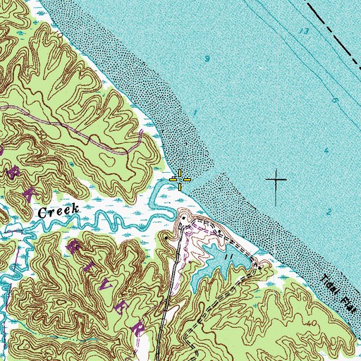 Topographic Map of Taskinas Creek, VA