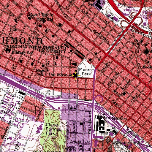 Topographic Map of The Mosque, VA