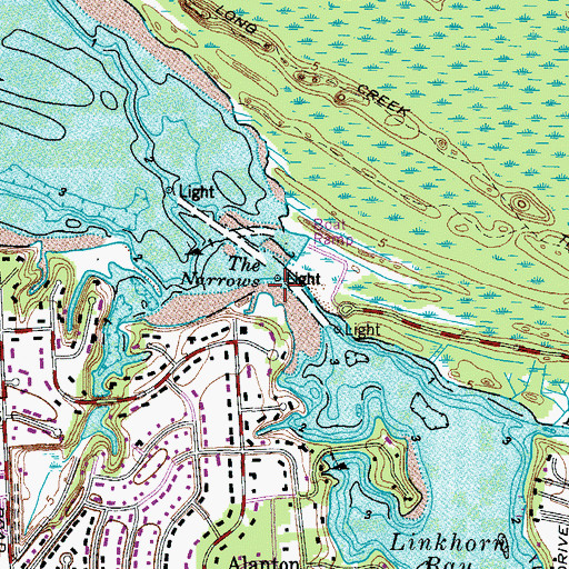 Topographic Map of The Narrows, VA