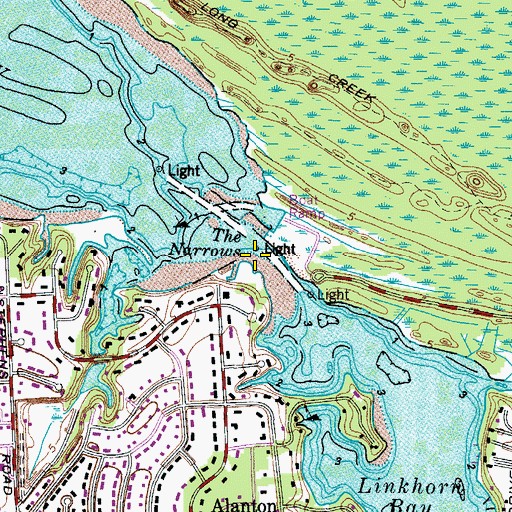 Topographic Map of The Narrows, VA