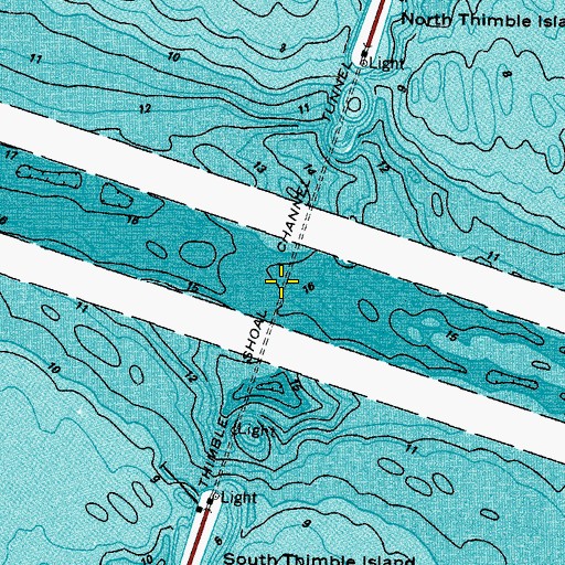 Topographic Map of Thimble Shoal Channel Tunnel, VA