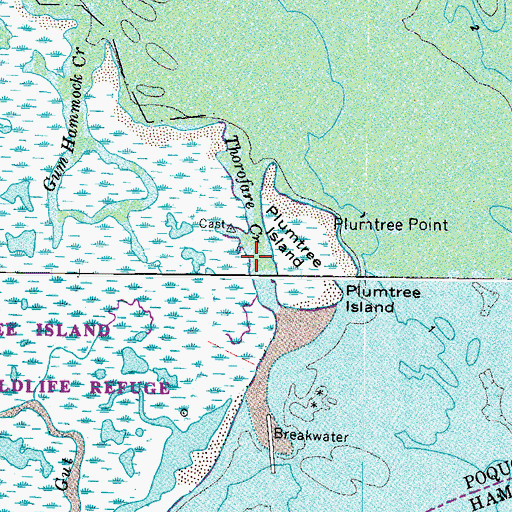 Topographic Map of Thorofare Creek, VA