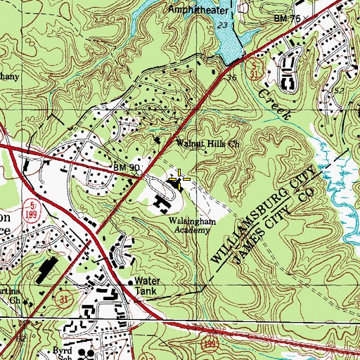 Topographic Map of Walsingham Academy Upper School, VA