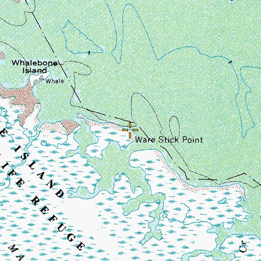 Topographic Map of Ware Stick Point, VA