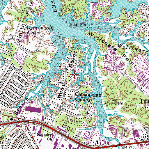 Topographic Map of West Point, VA