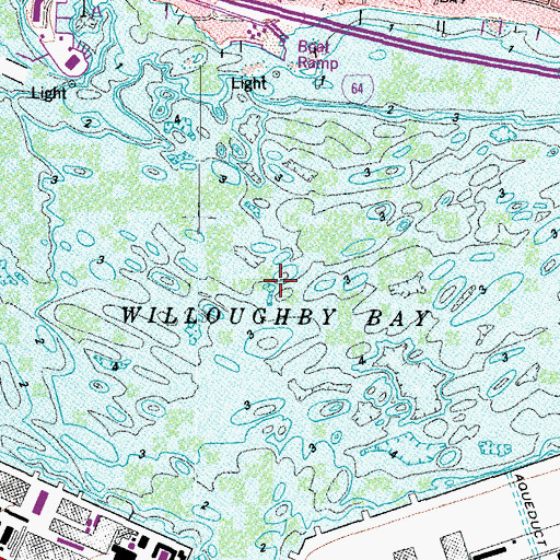 Topographic Map of Willoughby Bay, VA