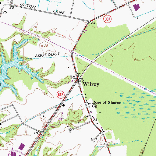 Topographic Map of Wilroy, VA