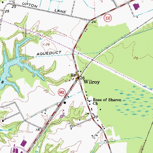 Topographic Map of Wilroy, VA