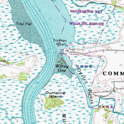 Topographic Map of Wilroy Cove, VA