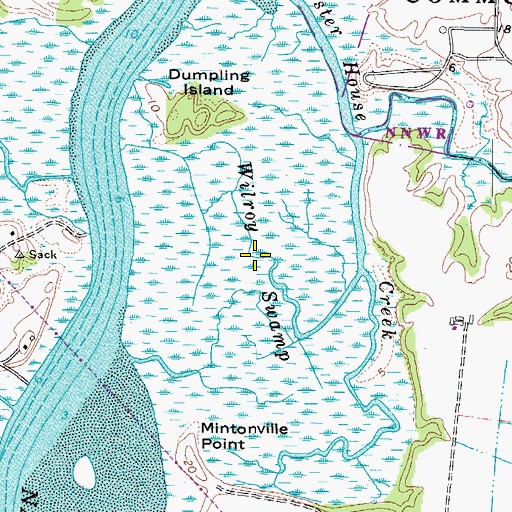 Topographic Map of Wilroy Swamp, VA
