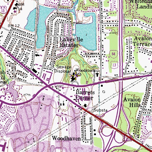 Topographic Map of Woodstock Elementary School, VA