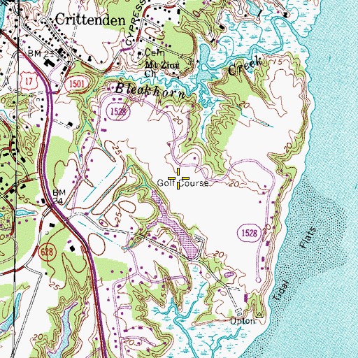 Topographic Map of Cedar Point Golf and Country Club, VA