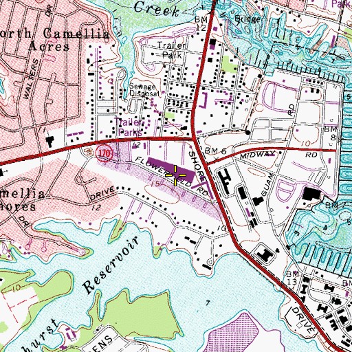 Topographic Map of Little Creek East Shopping Center, VA