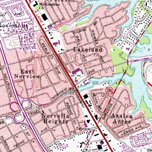 Topographic Map of Bromley Shopping Center, VA