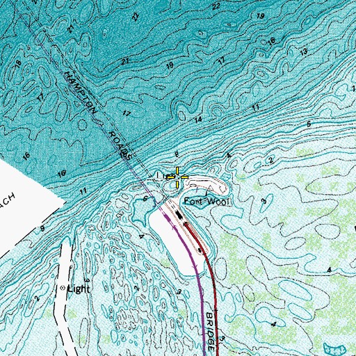 Topographic Map of Fort Wool Light, VA