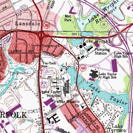 Topographic Map of Taylor Dam, VA