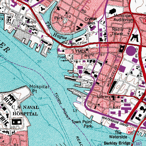Topographic Map of Freemason Harbor, VA