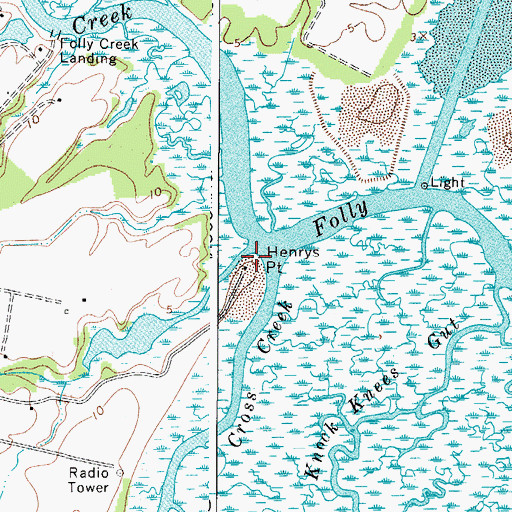 Topographic Map of Henrys Point, VA