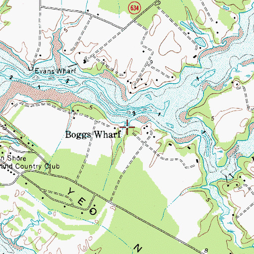 Topographic Map of Boggs Wharf, VA