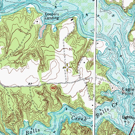 Topographic Map of Northumberland County, VA
