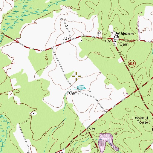 Topographic Map of Prince George County, VA