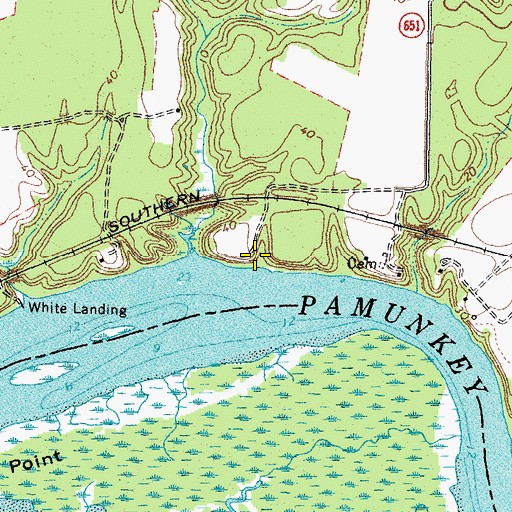 Topographic Map of Gordon Landing, VA