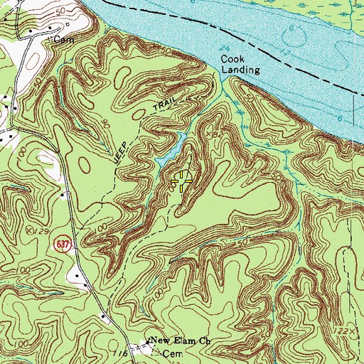 Topographic Map of Cumberland Landing, VA