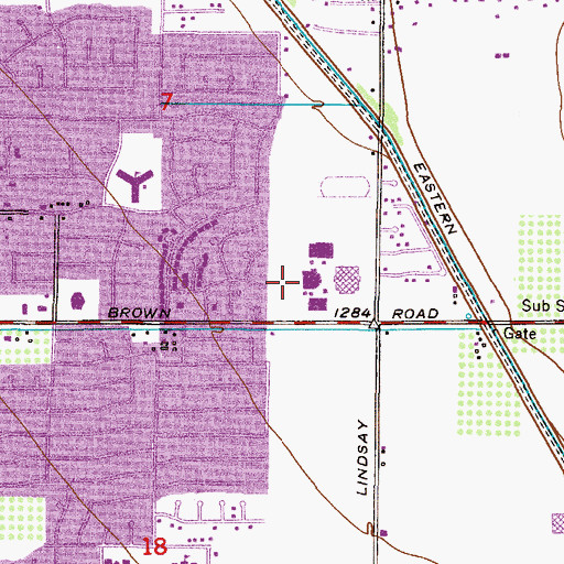 Topographic Map of Mountain View High School, AZ