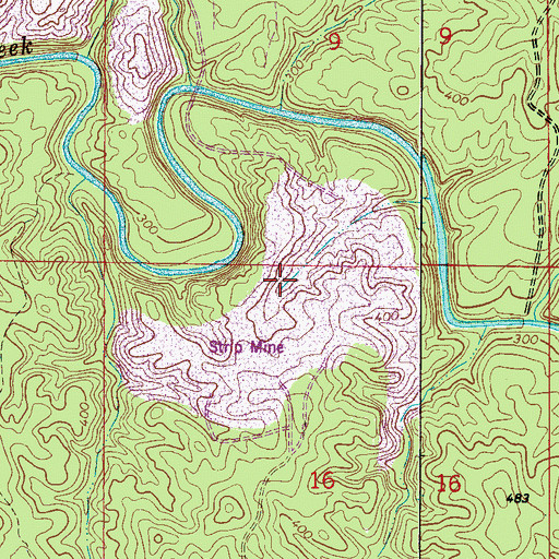 Topographic Map of Creek Pit Mine, AL