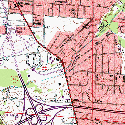Topographic Map of Cribbs Mill (historical), AL