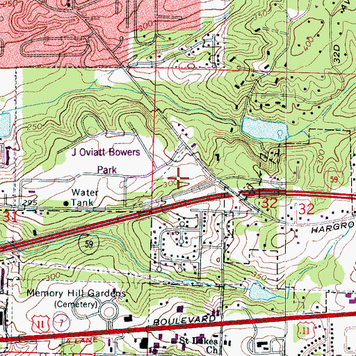 Topographic Map of Darden Cemetery, AL