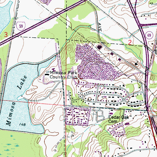Topographic Map of Deven Dale, AL